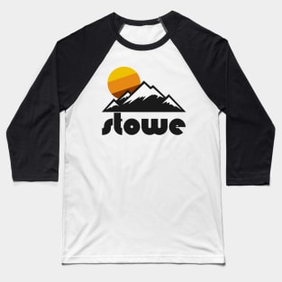 Retro Stowe ))(( Tourist Souvenir Travel Vermont Design Baseball T-Shirt